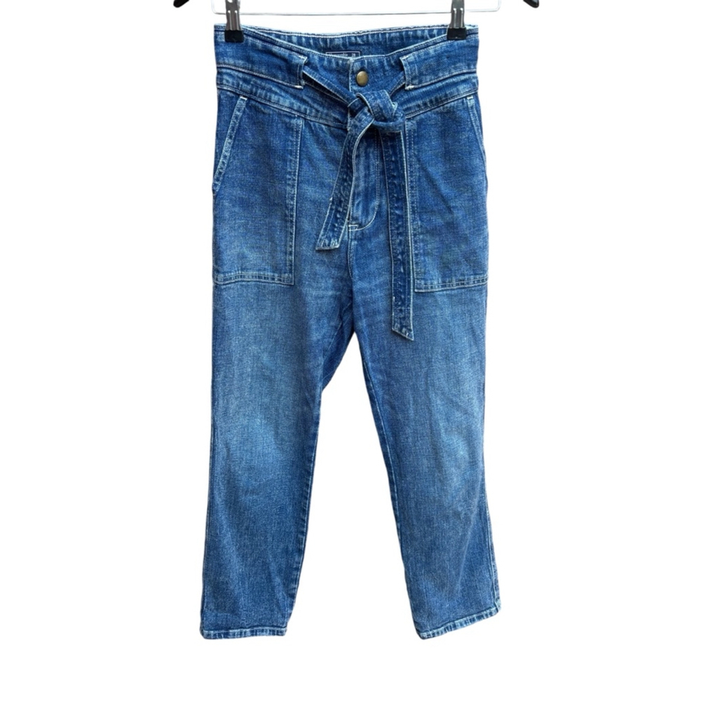 Abercrombie and Fitch Ulta High Rise Belted Denim Jeans Women’s Size 26 - Picture 2 of 10
